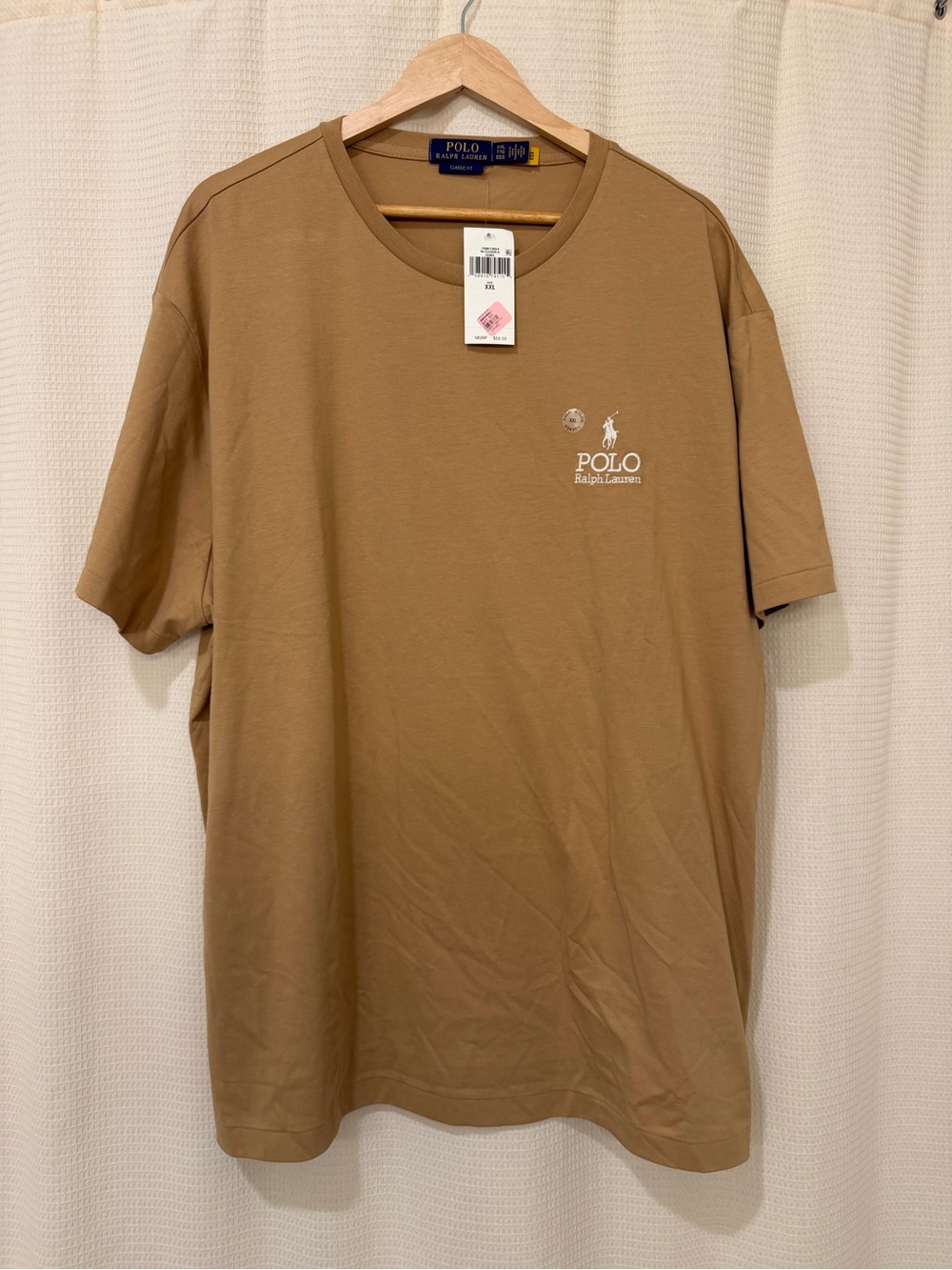 Polo Ralph Lauren Men’s Camel Logo Crew Neck T-Shirt XXL Classic Fit NWT